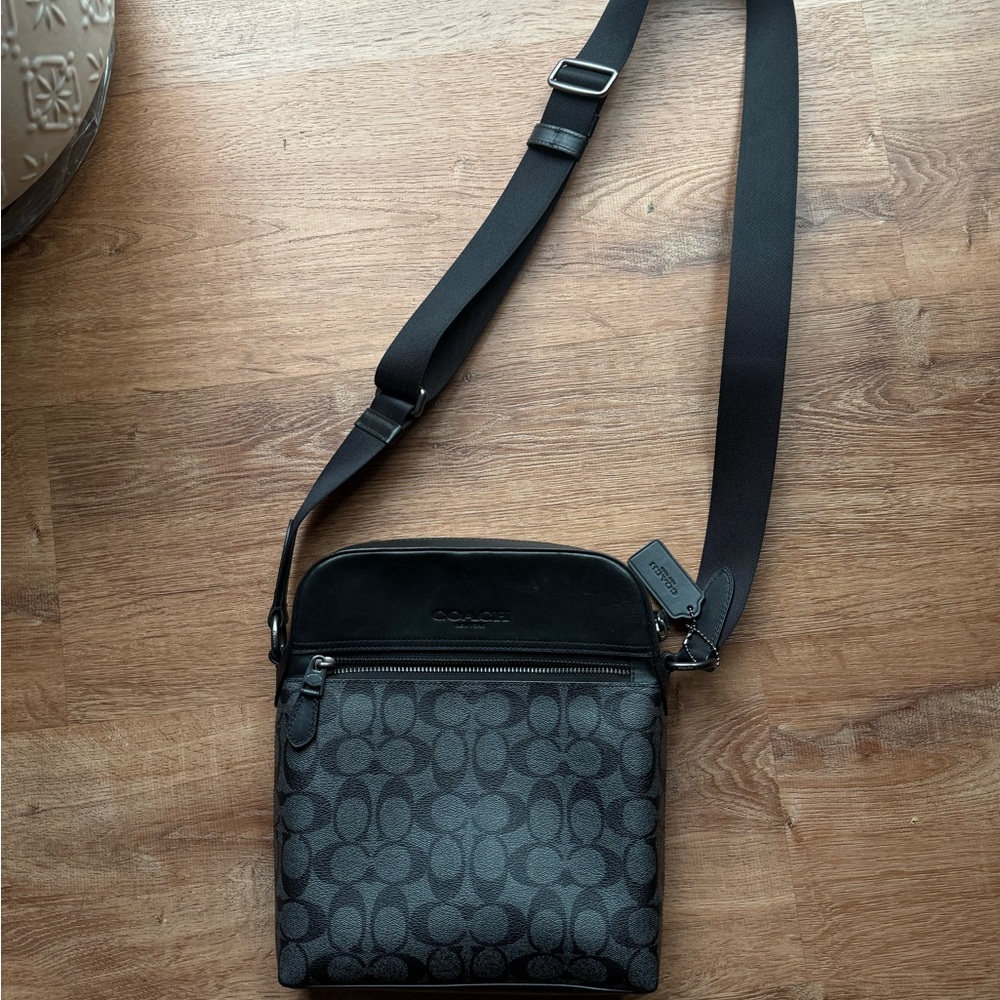 Coach Charcoal/Black Signature Messenger Crossbody